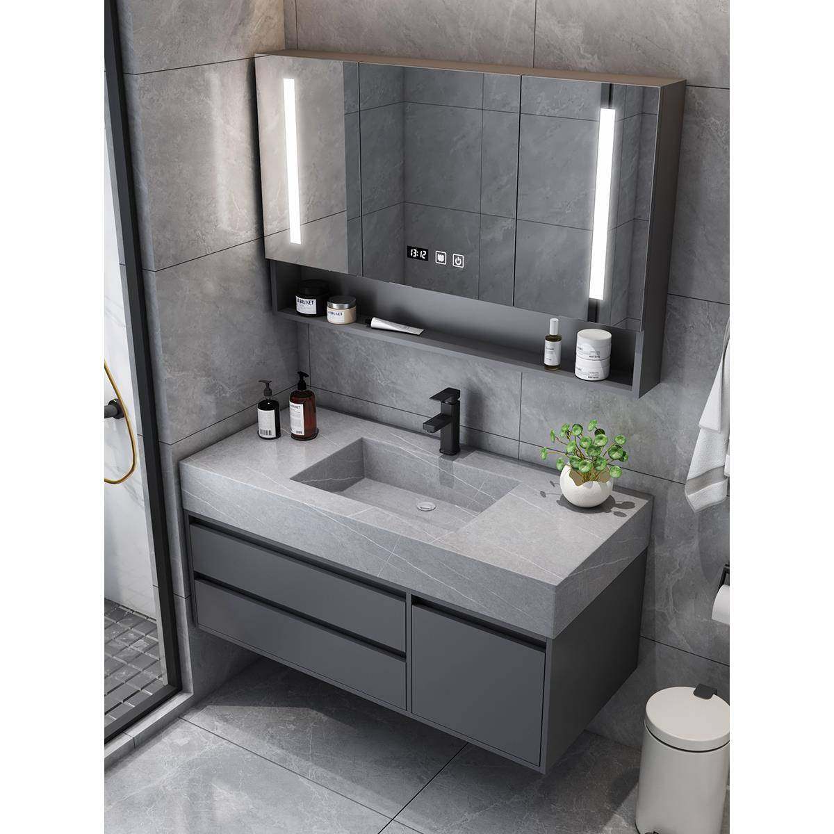 岩板一体现代简约轻奢浴室柜组合洗脸洗手卫生间洗漱台盆套装,农用物资,其他肥料,淘宝优惠券,粉丝福利购,淘宝优惠卷