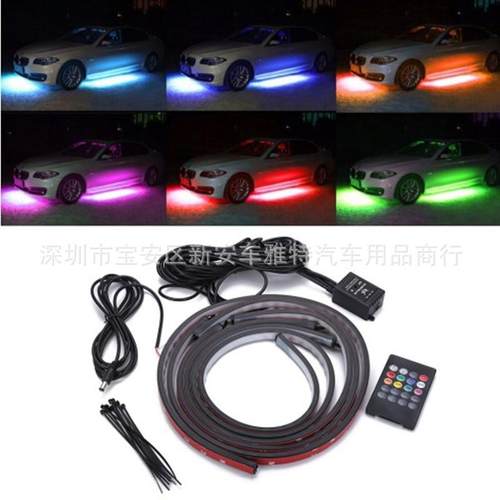 热销汽车RGB七彩音乐声控灯氛围灯60*90cm汽车底盘灯防水灯