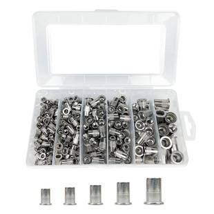 228PCS盒装 英制5种尺寸304不锈钢螺纹铆钉螺母组合套件