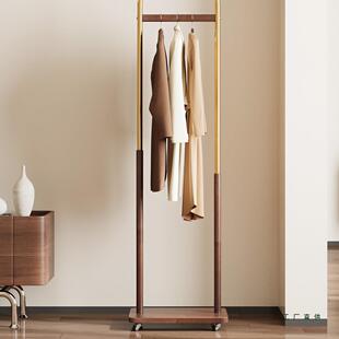 法式中古风落地式挂衣架可移动卧室实木衣帽架小型窄衣架2025新款