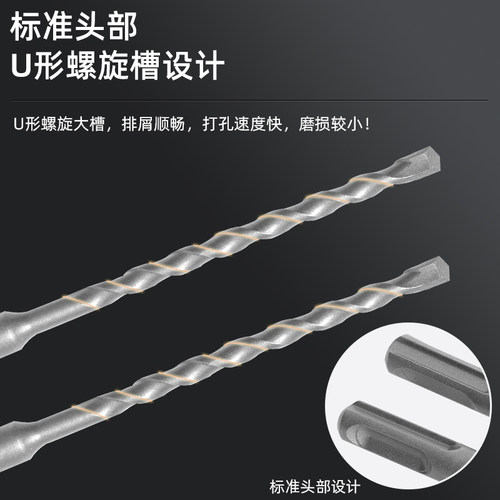 方大王电锤钻头圆柄冲击钻头元柄两坑两槽混凝土植筋水泥墙打孔11