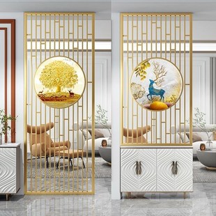 新中式 饰 屏风隔断办公室客厅遮挡餐厅火锅店房间卫生间遮挡镂空装