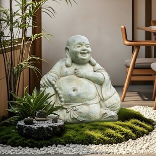 水磨坊中式 饰摆件 户外庭院禅意笑佛大肚弥勒佛花园造景布置人物装