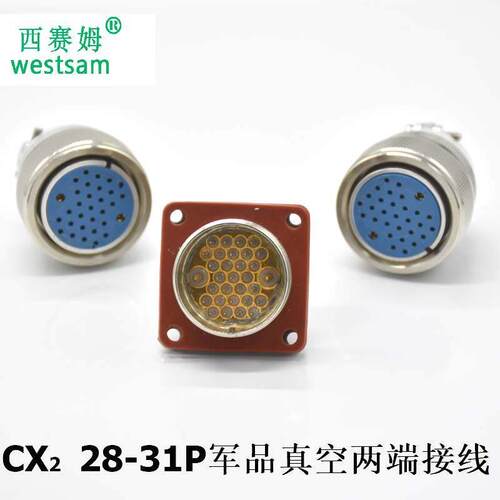 玻璃烧结穿墙式气密性连接器CX2-31P两端接头