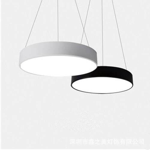 圆形吊灯led办公吊线灯创意吧台灯写字楼书房餐厅现代简约吊灯