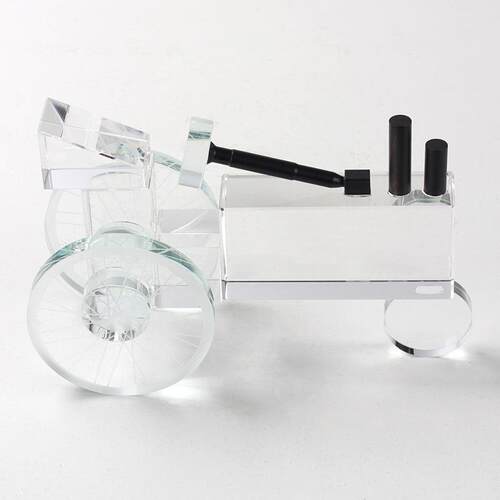 现代轻奢创意水晶机械车摆件样板间儿童房展示架玄关客厅软装饰品