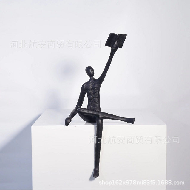 现代简约创意人物雕塑样板房售楼处桌面玄关人物摆设工艺品软装