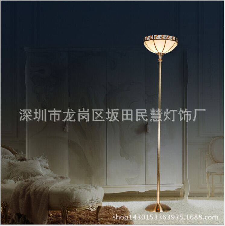 酒店落地灯灯饰批发新款玻璃铜灯厂家供应