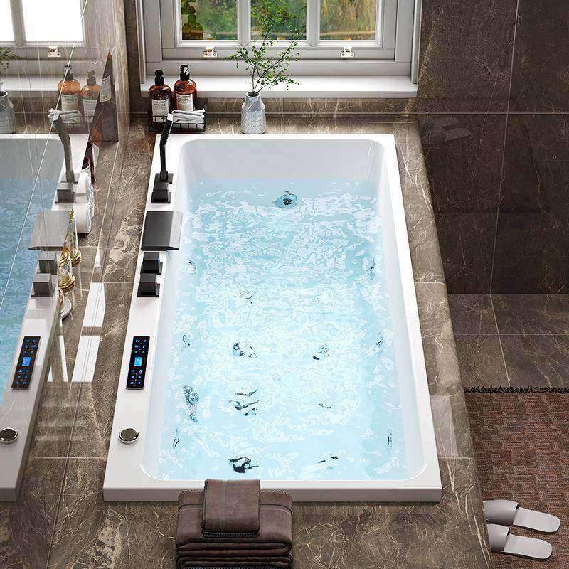 嵌入式浴缸亚克力冲浪按摩家用成人镶嵌式砌砖智能恒温加热浴池