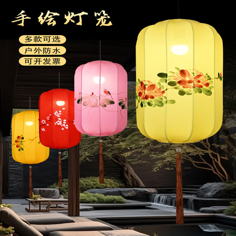 中式布艺手绘灯笼仿古典宫灯餐厅茶楼过道广告冬瓜国潮布艺吊灯具,节庆用品/礼品,灯笼,淘宝优惠券,粉丝福利购,淘宝优惠卷