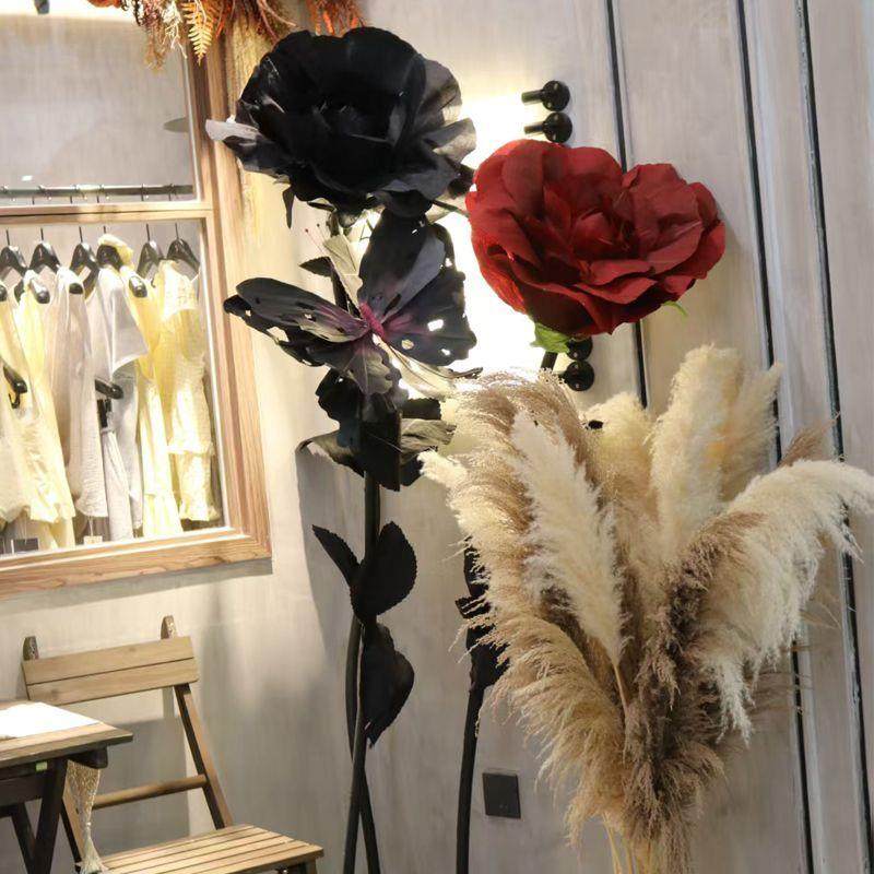 网红同款黑色玫瑰巨型婚庆背景婚礼布置现场立体仿真花路引纸艺花,节庆用品/礼品,婚庆绢花,淘宝优惠券,粉丝福利购,淘宝优惠卷