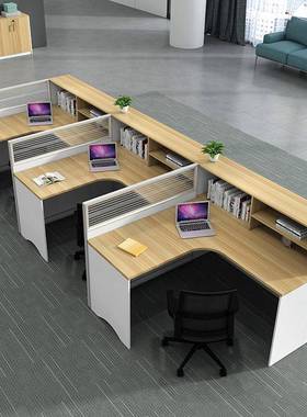 职员位办公桌6人位RDM现代屏风隔断公卡座桌办公室办桌3人F型工位