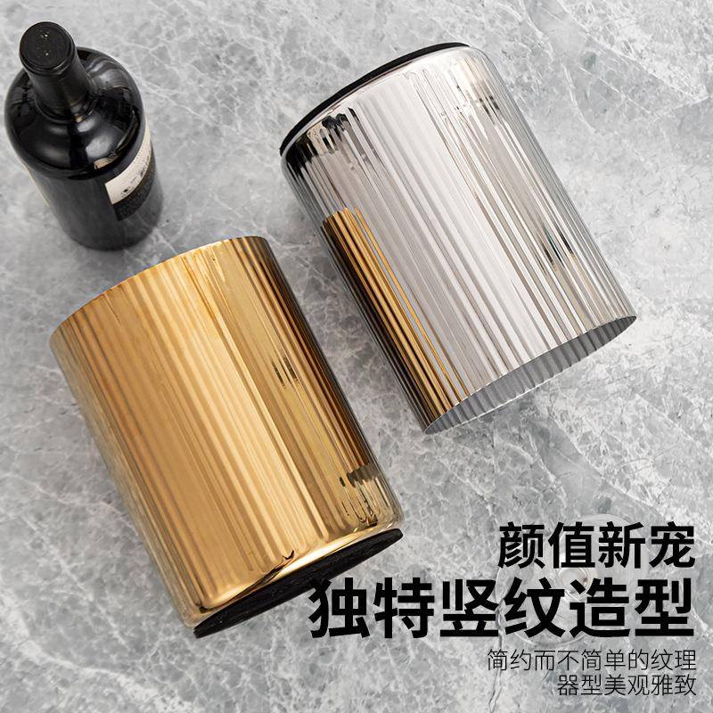 境香槟桶跨不锈钢冰桶镇竖直条纹亮光花001香槟红瓶酒冰桶家居摆