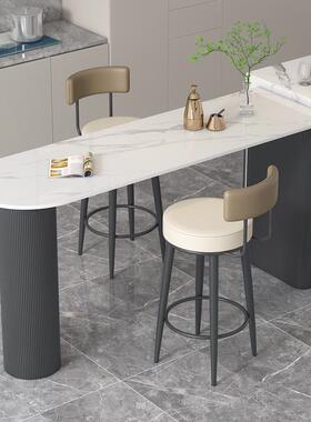 岩板高吧桌椅窄奶油风37206长条桌酒吧客厅脚隔断桌水吧台餐边台