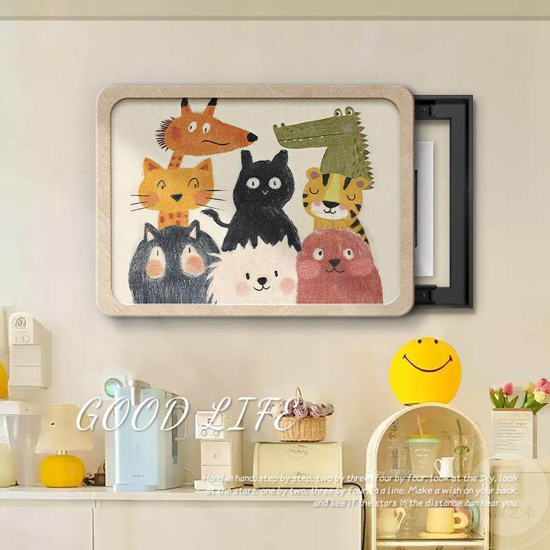 卡动电表装箱饰画奶油风免打孔遮挡配电箱物电闸盒通肌理XXN砂岩