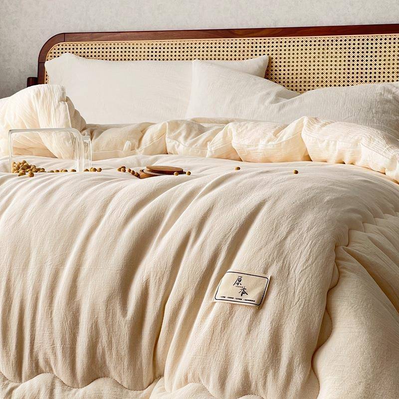 A冬类母婴全棉大纤维被子秋冬季加豆厚被被柔软原棉大豆芯x0811四