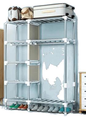 布衣加柜家用简26791衣柜卧钢管粗易粗加固组装出租房落地架子室