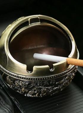 烟灰缸防家PWY客厅味创意个性用潮流办公室复古轻奢飞灰烟带盖摆