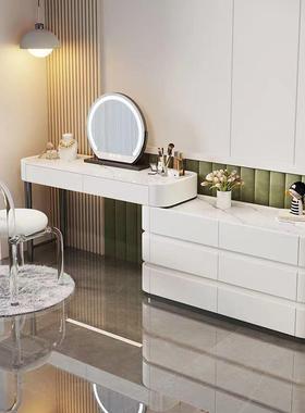 2025款奶油风实木XKL岩板妆台斗一体梳化妆台卧室现代新简约化柜