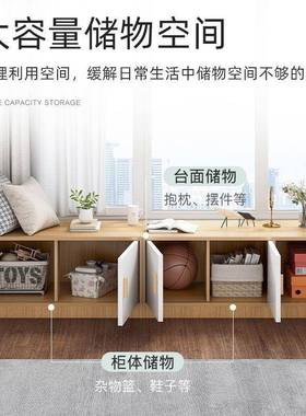 飘窗柜柜落地柜UJS窗台收纳柜子矮柜靠地柜储物柜台阳简约卧室墙