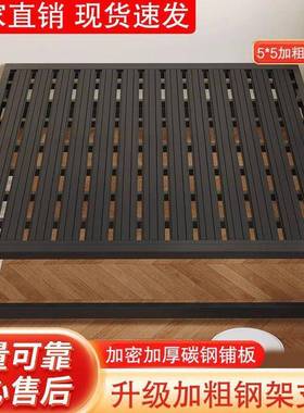 铁艺床铁家用人双人榻床榻米铁床加厚加固排骨铁架单ROF床出租儿