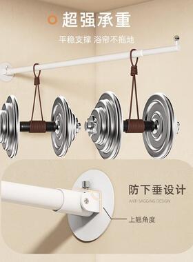 单室侧折叠浴帘套装免打浴高档隐形磁吸防水布生VZE间淋浴隔卫断