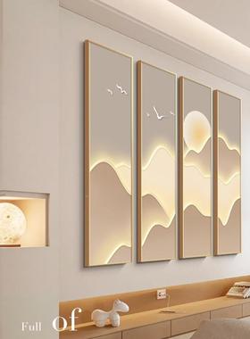 背景屏沙风茶室靠山四条客厅壁式画新中装饰画奶油XOF挂画墙壁背