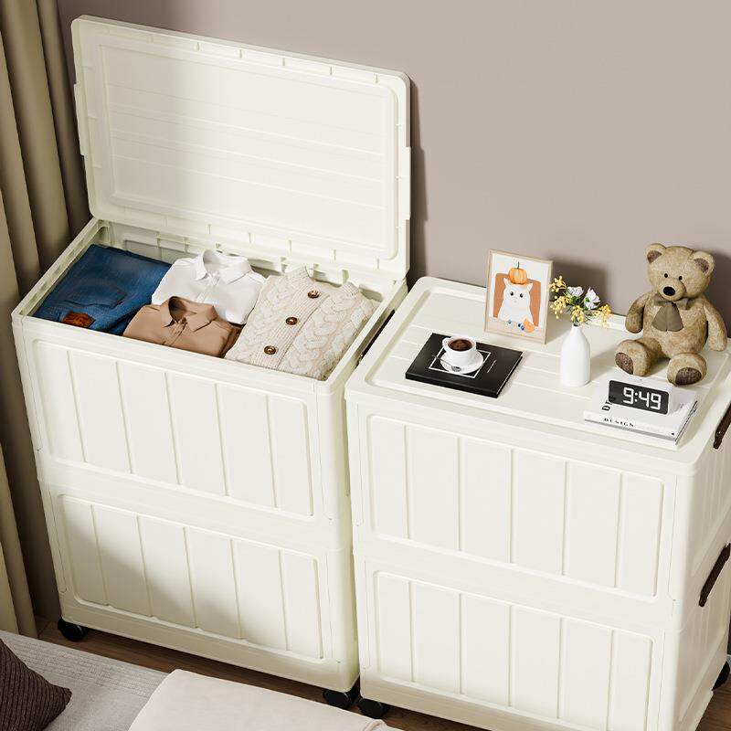 服收纳箱容量超大双层折叠家用翻盖带滑轮可折叠整盒衣衣大物理被