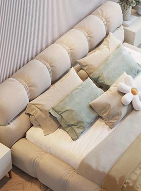 意式极简款1.5双科人技布布代YZE艺床现轻奢主卧1.网红8泡芙榻榻