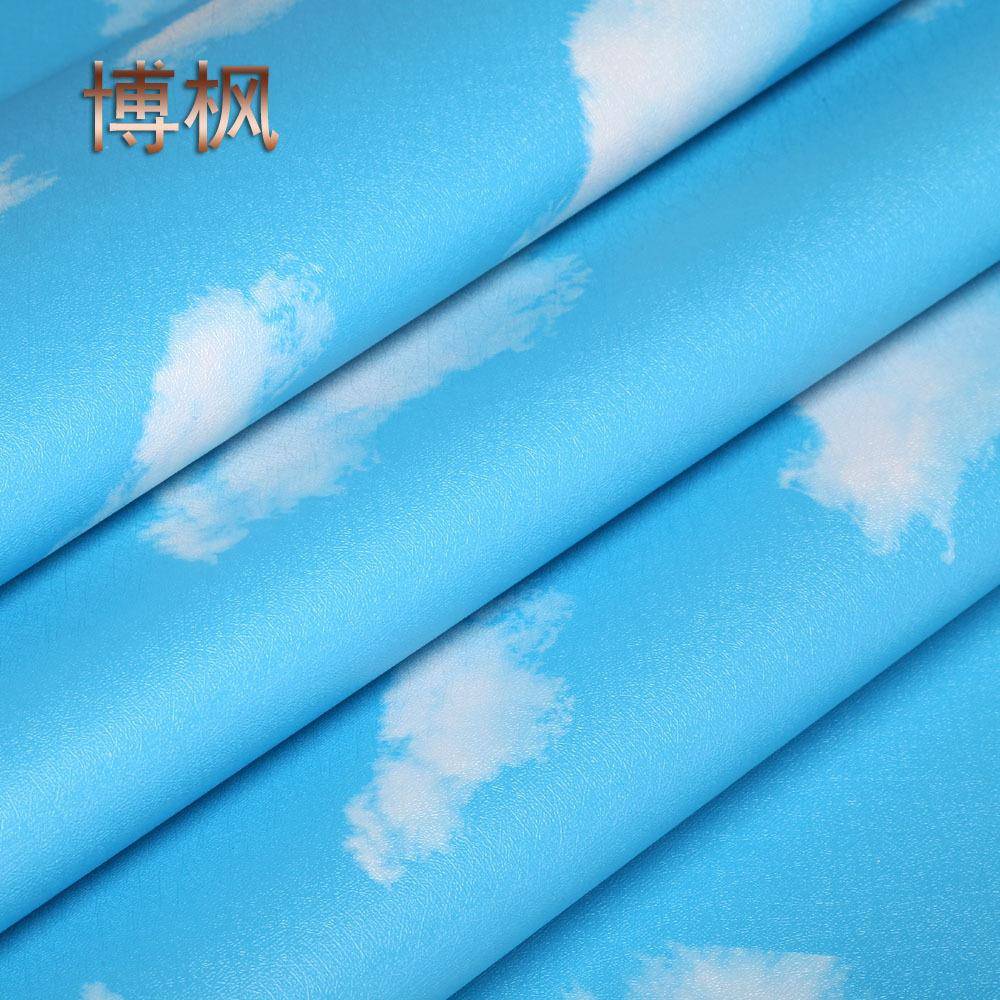 蓝天白云花板粘墙P纸VC幼儿园儿童房吊顶墙贴天自663纸壁纸