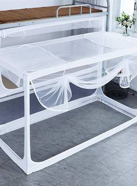 学宿舍寝室上通27374下铺生用.透明蚊床帘上铺支架可伸帐缩拉链蚊