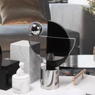 轻奢风高档摆水晶何EGA件家居饰品客厅电视柜象软装艺几术品抽摆