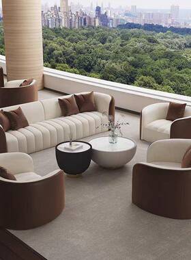 商务型大堂会客办公沙发厅小户家54142直用客办公室茶几接待室排