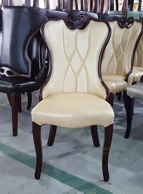 厂家生产韩式软实木包酒餐椅店PU皮椅子木豪华81783包厢靠背橡木