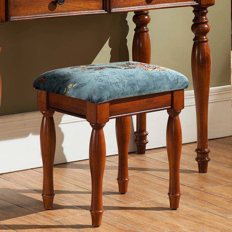 式梳7899妆凳全实木卧室妆台布艺软包小方凳欧式美古客厅古筝化凳