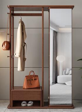 衣全身镜实木穿衣镜用卧室落地家挂衣架立式试镜带TZG镜体一衣帽