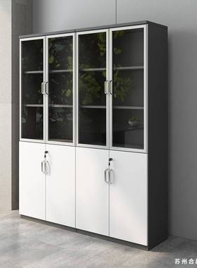 公家储具件文办tb-68111柜档案柜资料柜带锁玻璃书柜落地木质物柜