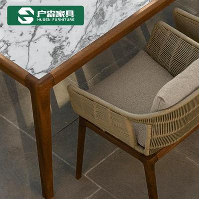 户外餐桌椅合组编别岩板家具柚木52162藤墅藤椅室外休闲样板房民