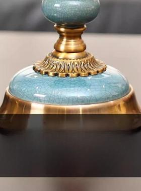 美式客厅复古座钟台摆欧式创意家57140居床头柜件面钟表桌摆钟件