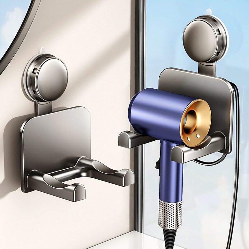 吸盘吹风机置物架卫生间壁挂吹风机支架浴室绕线风筒家用收纳神发