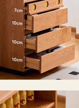 原樱桃木五柜小户型家用斗卧室厅实木60760储物柜简约多木功客能