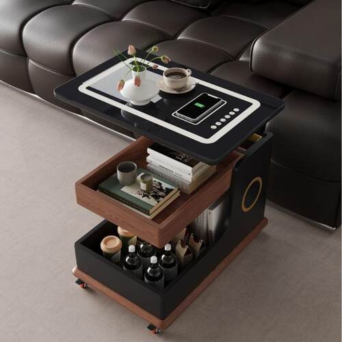 全实木能动茶几小推车家用边几ST01#多茶几小户型移叠升降折可移