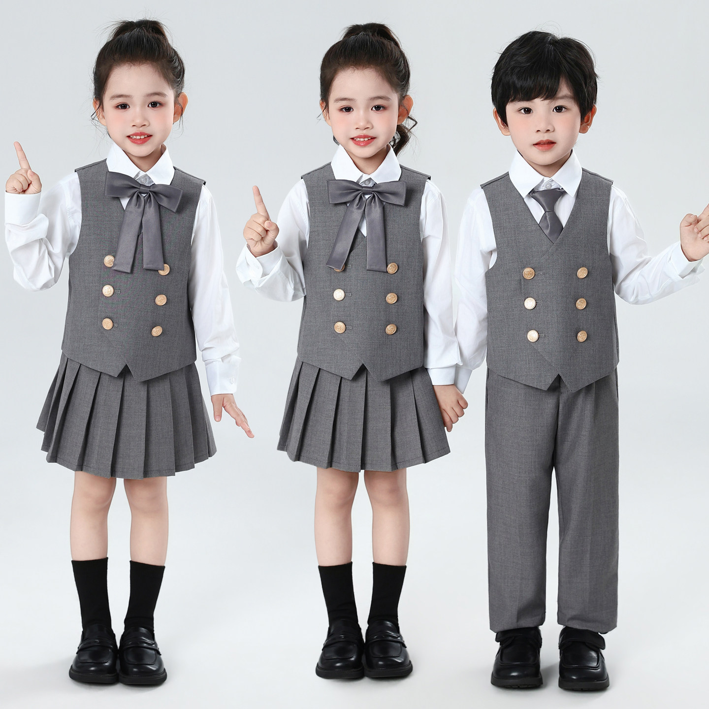 儿童合唱服演出服主持礼服男童小学生班服学院风女口才朗诵表演服