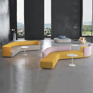 异形转角沙发创意休息区接待会客洽谈L型简约现代办公休闲长沙发