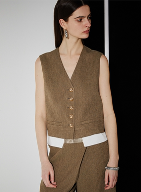 APARALLEL摩登毛边金属扣马甲「尚雯婕同款」