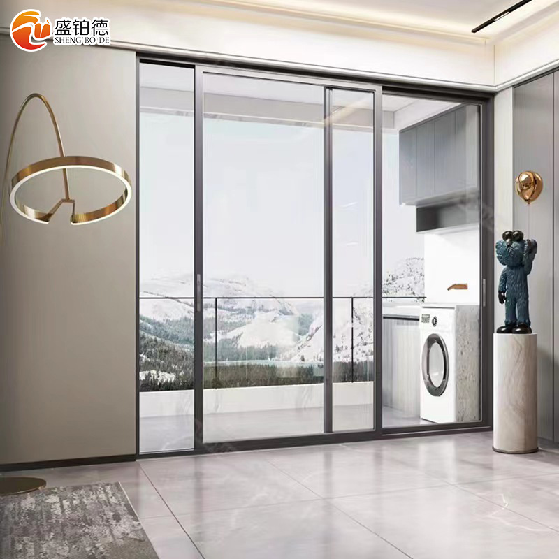 佛山封阳台重型推拉门玻璃移门中窄铝合金厨房客厅两轨落地隔断门