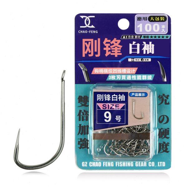 超锋鱼钩100枚刚锋白袖平打暴力袖飞磕加粗三角牙罗非鱼钩无刺,户外/登山/野营/旅行用品,鱼钩,淘宝优惠券,粉丝福利购,淘宝优惠卷