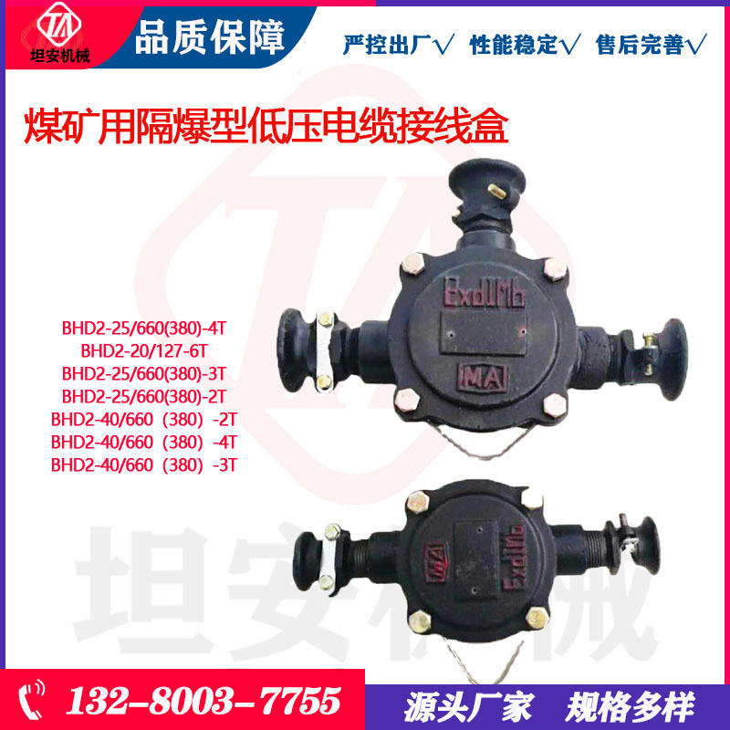 坦安煤矿用隔爆型低压电缆接线盒BHD2-25/660(380)-3T本安接线盒