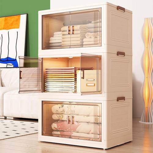 收纳柜可折叠多功能家用客厅玩具柜子出租屋家居储物柜置物柜厨房