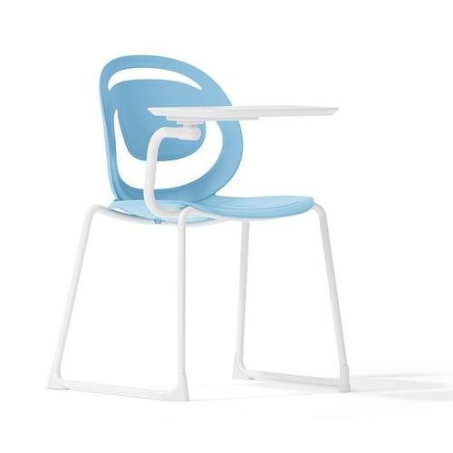 防滑学习培训椅图书馆静音阅览椅食堂防油污餐椅四脚可叠落宿舍椅